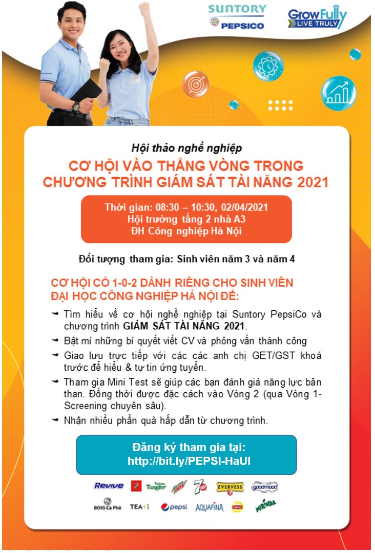 Công ty TNHH Suntory Pepsico Việt Nam chia sẻ Chương trình giám sát tài năng 2021