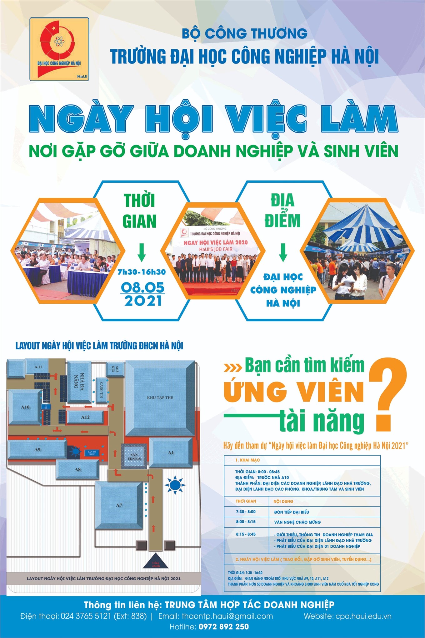 Thông báo tổ chức `Ngày hội việc làm Trường Đại học Công nghiệp Hà Nội năm 2021`