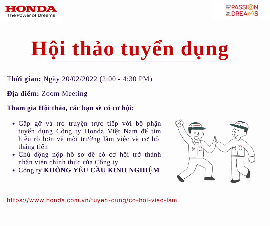 Kế hoạch Hội thảo việc làm của Công ty Honda Việt Nam
