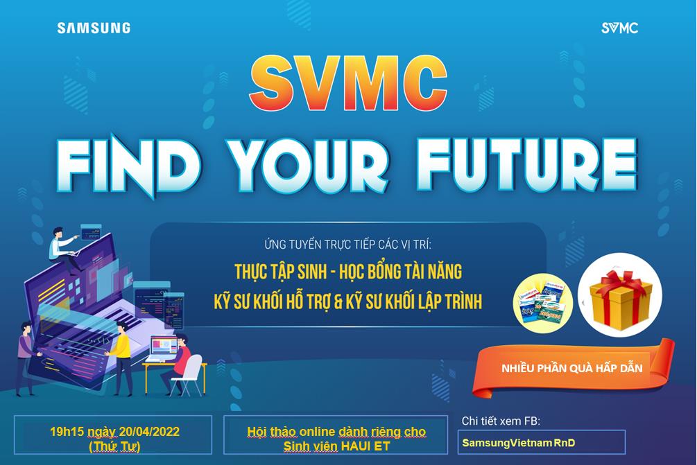 Thông báo tổ chức hội thảo trực tuyến Samsung SVMC – Find your future 2022