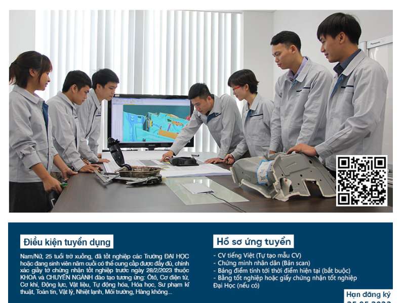 Thông tin thi tuyển kết hợp tham quan Công ty TNHH Nissan Autootive Technology Việt Nam