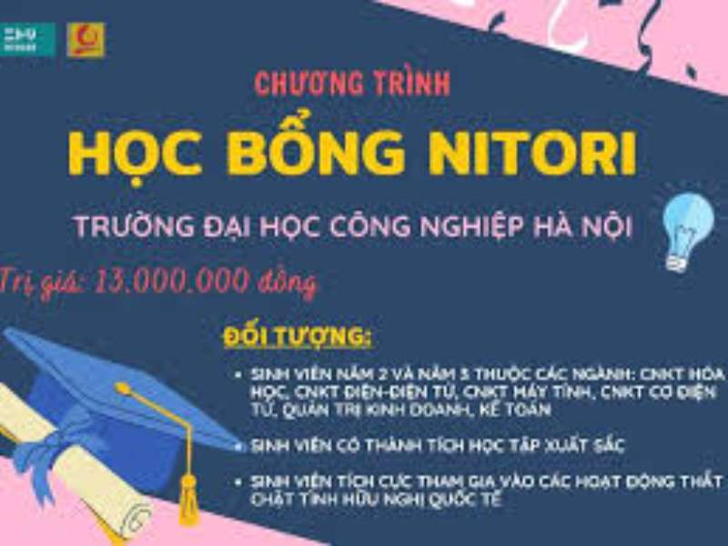 Thông báo chương trình học bổng "Nitori International Scholarship 2024"